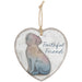 Heart-shaped decorative plaque with a dog illustration and 'Faithful Friend' text on a white background