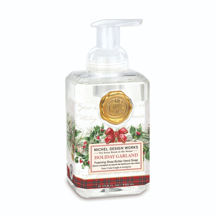 Michel Design Works Holiday Garland soap bottle on a white background