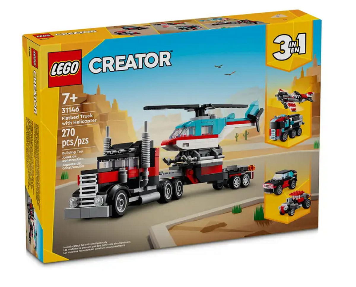 Lego truck best sale and helicopter