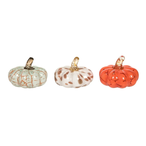 Fall Harvest Mini Glass Pumpkin