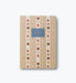 Notebook with a colorful striped pattern on a white background