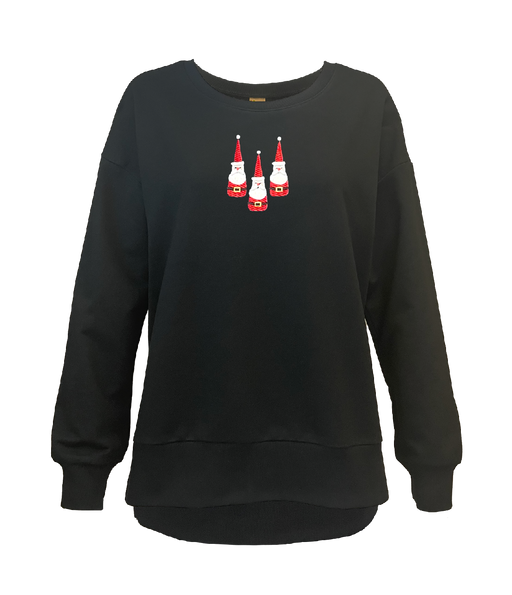 Bowling Pin Santa Boxy Crew Sweatshirt