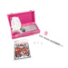 Pink麻将 (mahjong) set with tiles, rules, and accessories on a white background