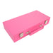 Pink box with a silver clasp on a white background