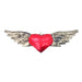 Classic Red Tin Heart with Wings Ornament