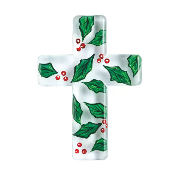Holly Glass Cross