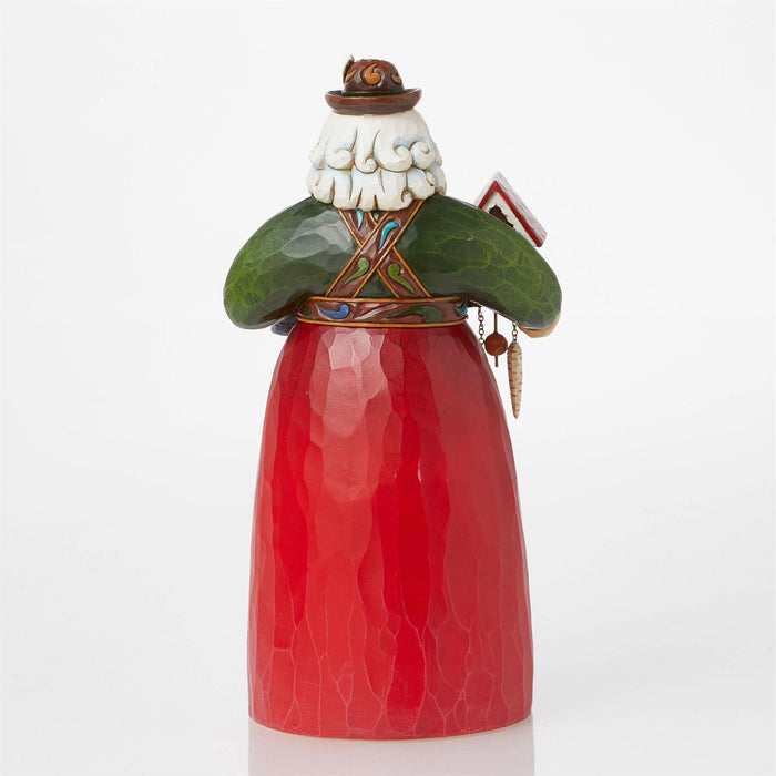 Decorative bottle with a red base and green top on a white background