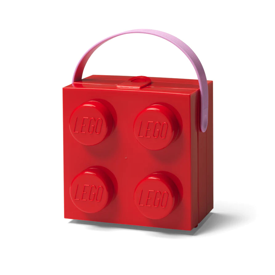 Lego Lunch Box With Handle 4 Knob Kids Classic Bright Red Brand New Set  40240001