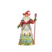 Colorful figurine of a character with a red hat and beard, holding a staff, on a white background.