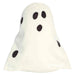 Ghost-shaped pillow with black eyes on a white background