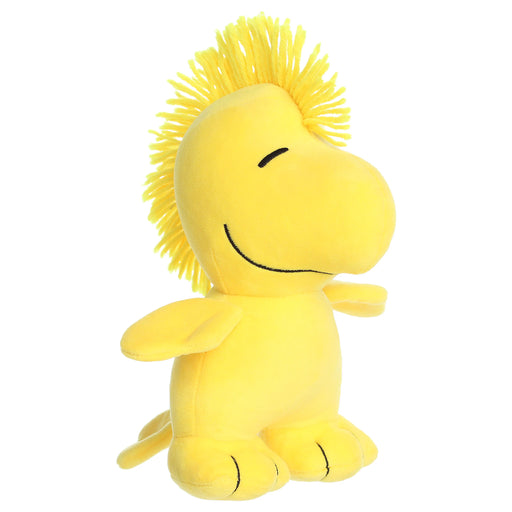 Yellow Woodstock plush toy on a white background