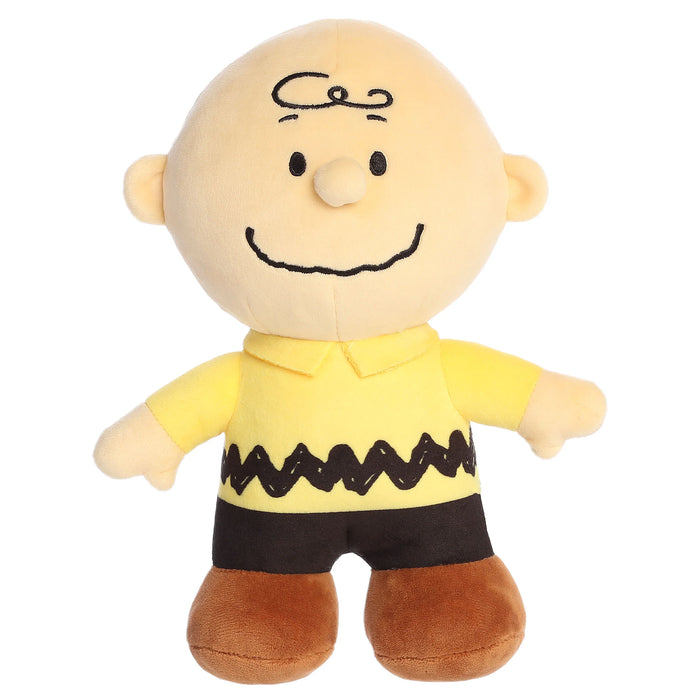 Charlie Brown plush toy on a white background