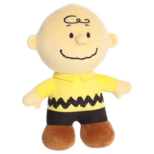 Charlie Brown plush toy on a white background