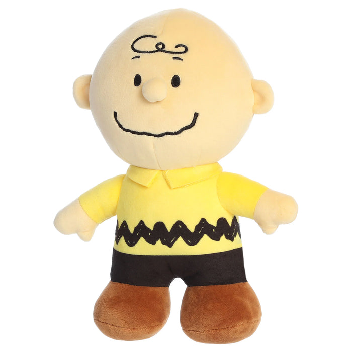 Charlie Brown plush toy on a white background