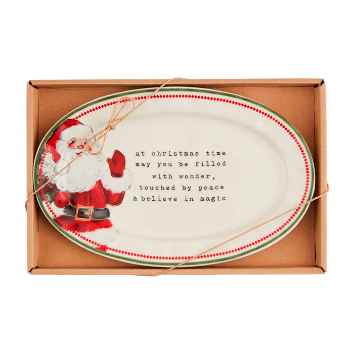 At Christmas Time Santa Sentiment Plate