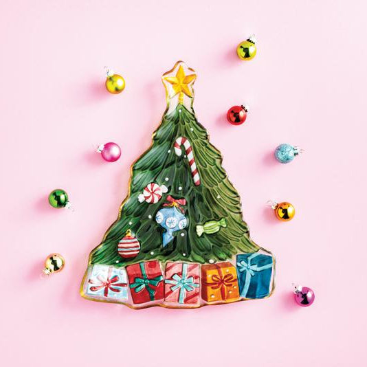 Christmas Tree Glass Platter