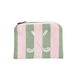Striped pouch with beaded design on a white background