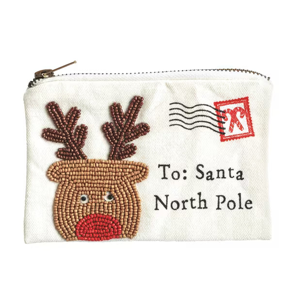 Christmas Beaded Pouch