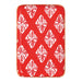 Red Block Print Metal Tidbit Plate
