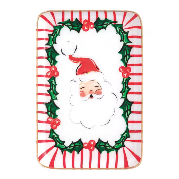 Santa Metal Tidbit Plate