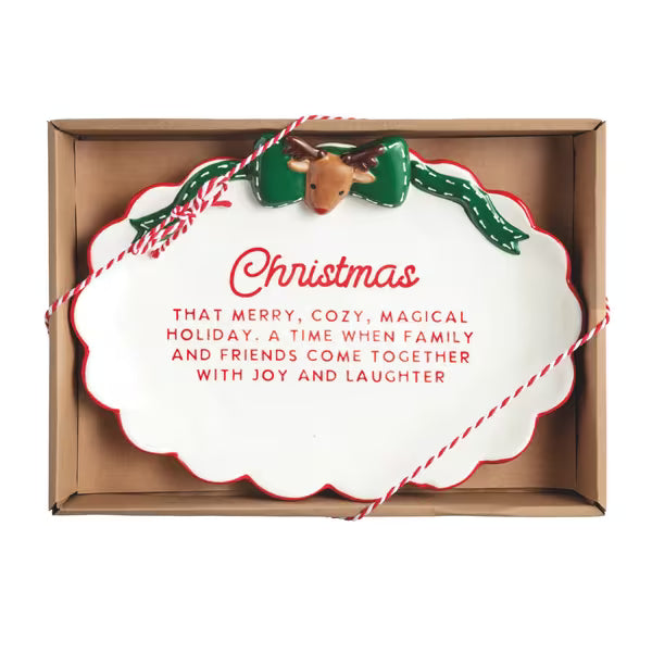 Reindeer Bow Sentiment Tray