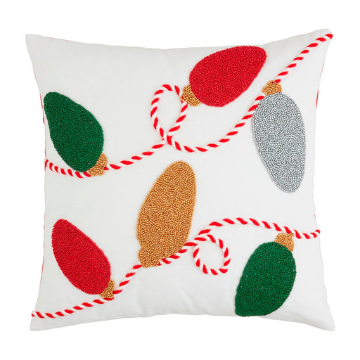 String Of Lights Beaded Pillow