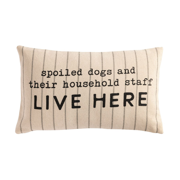 Spoiled Dogs Pet Striped Pillow