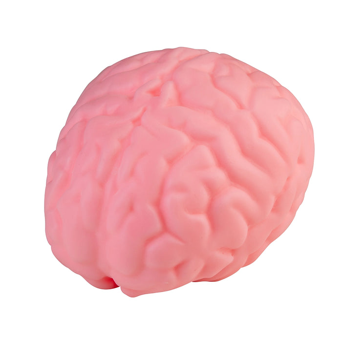Pink brain-shaped object on a white background