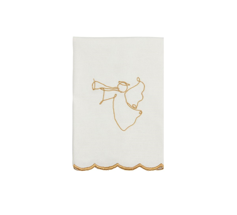 Angel Gold Embroidery Scallop Towel