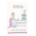 Cartoon character in a bathtub with a shower head and bottles, text about a doctor's advice.