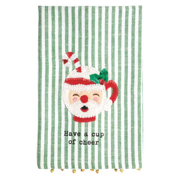 Santa Mug Sequin Towel