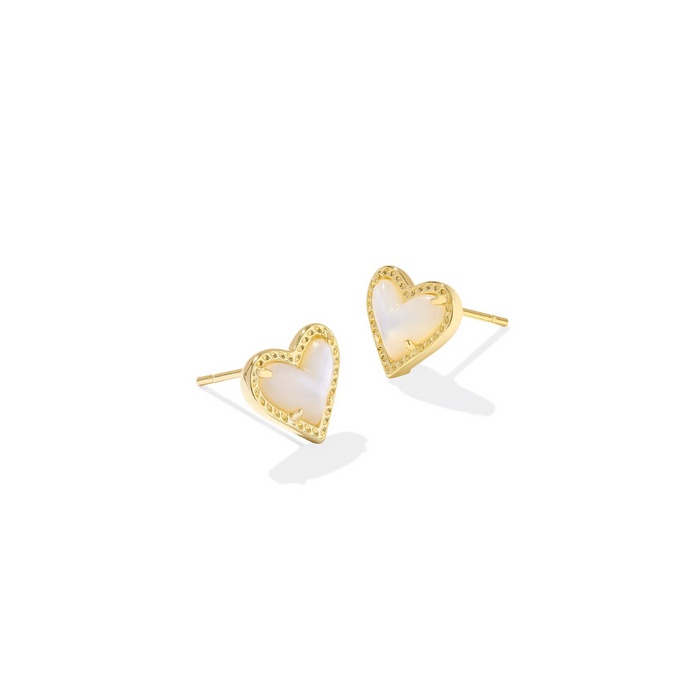 thumbnail image 2 of 9ct Real Yellow Gold Andralok Faceted Heart Stud Earrings - Large, Gift Boxed 2 of 6