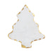 Christmas tree-shaped board with gold trim on a white background