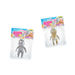 Two packaged mini figurines labeled Sugar Skins, one in a silver glitter outfit and one in a white outfit with yellow glitter accents, both in clear plastic bags with colorful header cards.