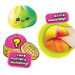 Colorful dumpling-shaped squishies with text indicating 'extra smooshy' and 'rare mystery dumpling'.