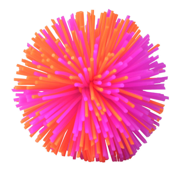 Colorful ball made of interlocking sticks on a white background