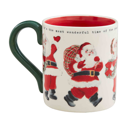 Vintage Santa & Wreath Mug