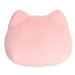 Pink cat-shaped cushion on a white background