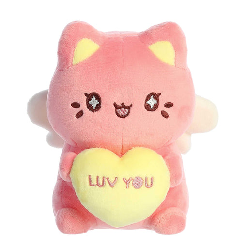 7" Candy Heart Sitting Dark Pink Meowchi