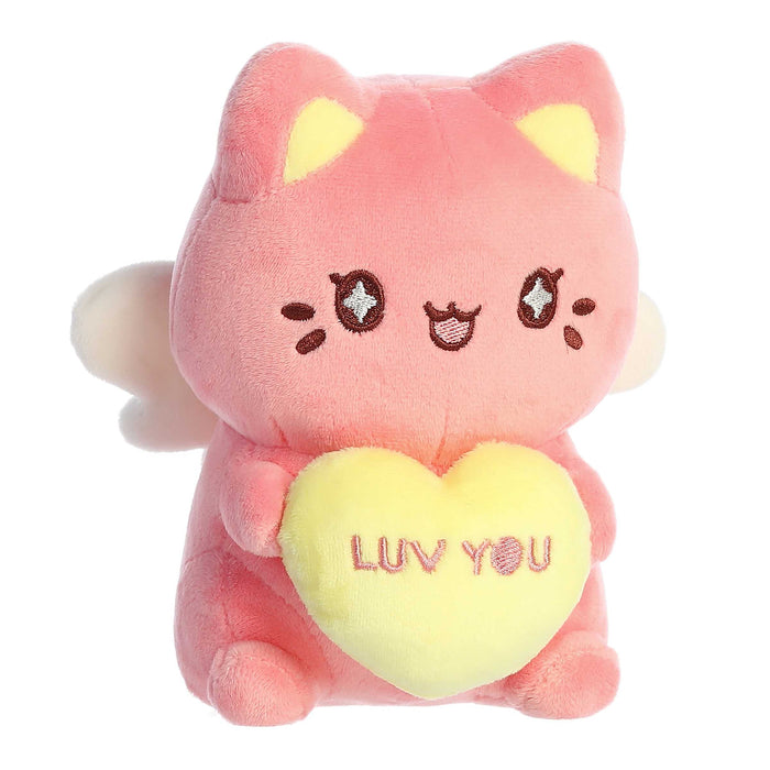 7" Candy Heart Sitting Dark Pink Meowchi