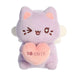 7" Candy Heart Sitting Lavender Meowchi