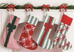 Christmas Bow Beaded Stocking
