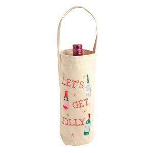 Embroidered Holiday Wine Bags