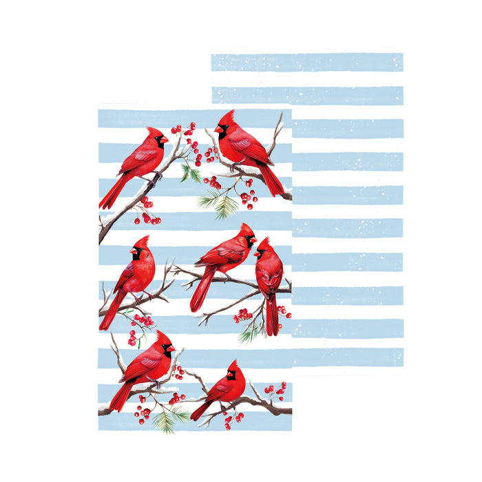 Winter Cardinals Double-Sided Kitchen Towel