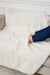 White Leopard Stripe Footed Sherpa Throw