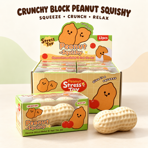 Crunchy Peanut Block Squishy Toy: Peanut