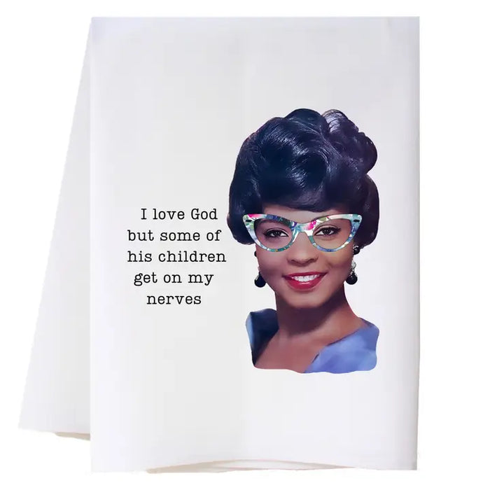 Card with a woman's face and humorous text on a white background