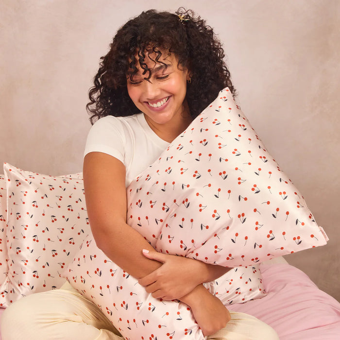 Cherry Print Satin Pillowcase - Standard