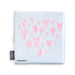 White pouch with pink heart pattern and Demdaco branding on a white background