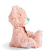 Plush teddy bear with a green nose on a white background